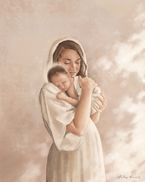 Picture Of Jesus Christ, Mary And Baby Jesus, The Birth Of Christ, Morning People, Christmas Artwork, Pictures Of Jesus Christ, Jesus Art, Comfort And Joy, Baby Jesus