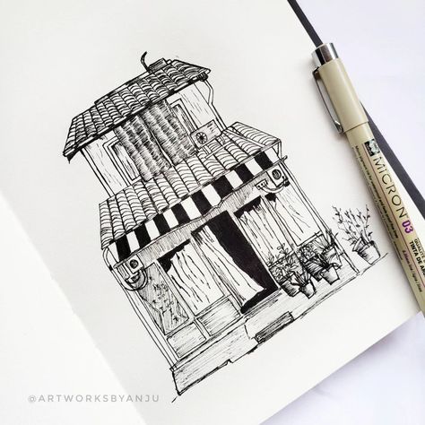 House front 🏠 #inkartwork #urbansketching #urbanskechers #housesketch Sketch Things, Interior Design Principles, Architecture Drawing Sketchbooks, Sketching Ideas, Pen Art Drawings, House Sketch, Architecture Drawing Art, Ink Artwork, Design Principles