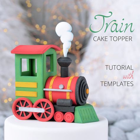 Crumb Avenue - Easy to follow cake topper tutorials | Tutorials | Train Jambalaya Recipe Crockpot, Train Cake Topper, Christening Cake Girls, Fondant Figurine, Train Birthday Cake, Cake Designs For Kids, Fondant Techniques, Fondant Flower Tutorial, Decorated Cookies Tutorial