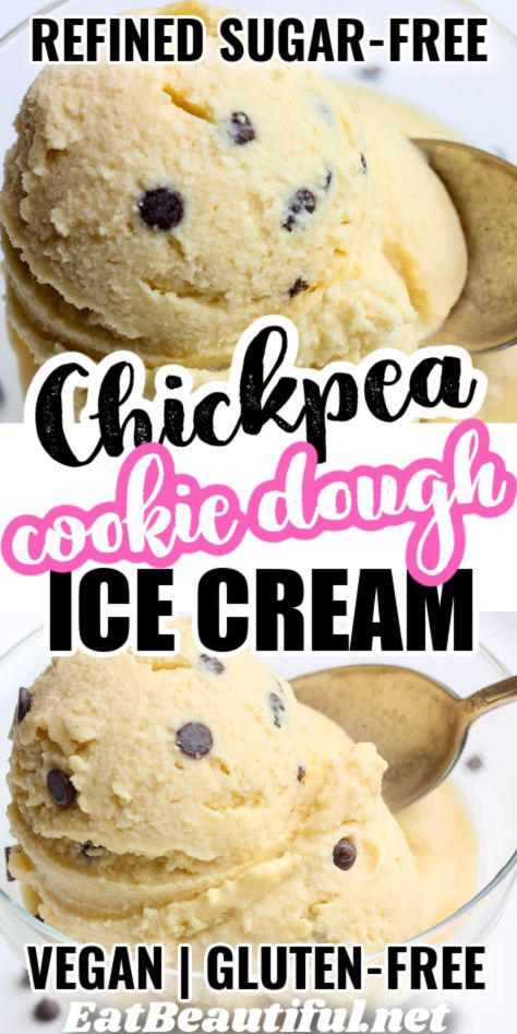 Sweet Bean Chickpea Cookie Dough Ice Cream is creamy and delicious! Vegan, Gluten-free, Refined Sugar-free, Low Oxalate, Low Salicylate. | Eat Beautiful | chickpea ice cream | chickpea | ice cream | cookie dough | vegan | gluten free | refined sugar free | low oxalate | low salicylate || #vegan #glutenfree #chickpea #cookiedough #icecream Chickpea Ice Cream, Vegan Cookie Dough Ice Cream, Ice Cream Cookie Dough, Cookie Dough Vegan, Ice Cream Vegan, Chickpea Cookie Dough, Sugar Free Ice Cream, Eat Beautiful, Chickpea Cookies