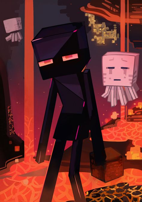 MY WORK Creeper And Enderman Fanart, Minecraft Enderman Fanart, Enderman Fanart, Minecraft Cool, Herobrine Wallpaper, Minecraft Enderman, Minecraft E, Minecraft Fanart, Creeper Minecraft