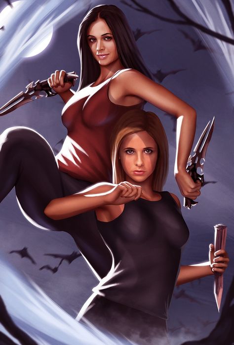 Vampire Slayer Art, Buffy The Vampire Slayer Art, Buffy And Faith, Snapping Turtle, Buffy Summers, Sarah Michelle Gellar, Buffy The Vampire, Buffy The Vampire Slayer, Vampire Slayer