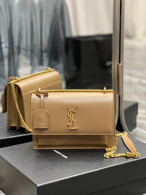 Yves Saint Laurent Bags, Saint Laurent Bag, Dark Beige, Chain Bag, Metal Hardware, Chain Bags, Tote Backpack, Debit Card, Ysl Bag