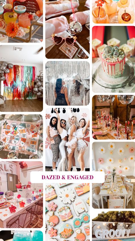 dazedand engaged bachelorette inspo #bachelorette #bachelorettepartyideas #bachelorettepartythemes #dazedandengaged #groovy #bacheloretteinspo #bach #wedding Woodstock Bachelorette Party, Flower Power Bachelorette Party, Groovy And Boozy Bachelorette, Groovy And Boozy, Groovy Bachelorette Party, Bachelorette Party Cookies, Groovy Theme, Groovy Bachelorette, Hens Party Themes