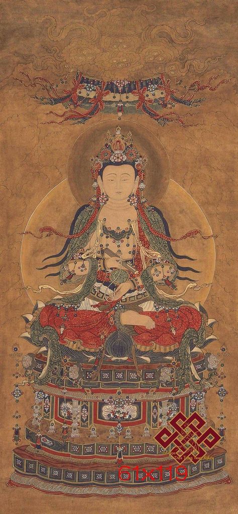 Chinese Scroll, Chinese Buddha, Chinese Art Painting, Japanese Warrior, Buddha Painting, Tibetan Buddhist, Buddha Art, Buddhist Art, Gods And Goddesses