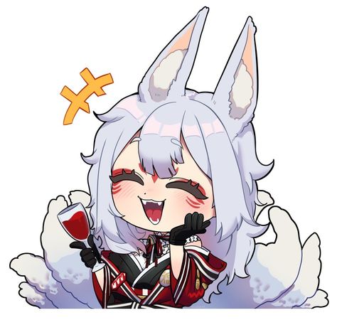 Nina Kosaka Chibi, Kitsune Reference, Nina Kosaka New Outfit, Nina Kosaka Icon, Kitsune Cute Art, Nina Kosaka Fanart, Kitsune Pfp, Kitsune Character Design, Fox Vtuber