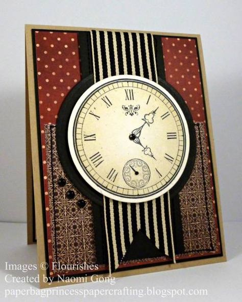 carte Clock Card, Princess Card, Men Cards, Cards Masculine, Man Cards, Mens Birthday, Mens Cards, Guy Cards, Men's Cards