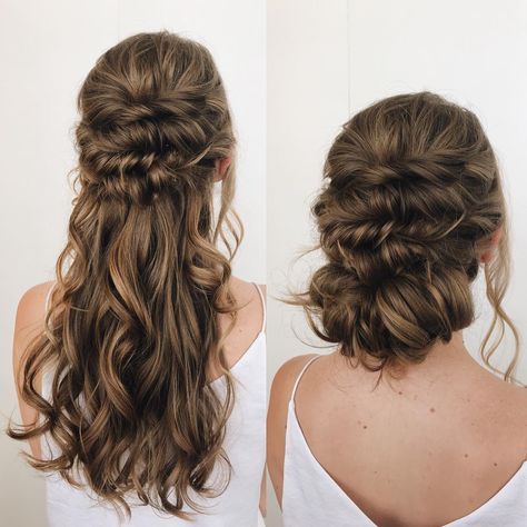 For today’s Bridal trial, we did what I call a “convertible” style. This is perfect for Brides who are having a hard time deciding on an… Convertible Updo Wedding, Convertible Bridal Hair, Convertible Hairstyle Wedding, Convertible Hair Wedding, Convertible Wedding Hairstyles, Summer Bridal Hairstyles, Convertible Hair, Convertible Hair Ideas, Bride Long Hairstyles