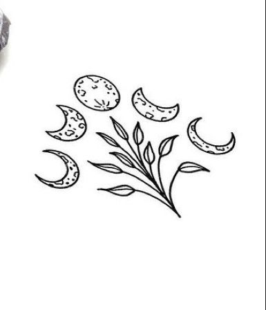 Moon Cycle Tattoo, Sagittarius Tattoo Designs, Celestial Tattoo, Traditional Tattoo Designs, Crystal Tattoo, Beginner Tattoos, Mushroom Tattoos, Witch Tattoo, Handpoke Tattoo