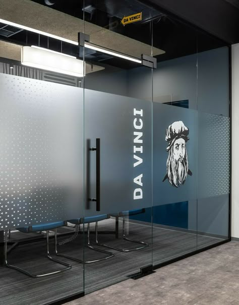 Bank Office Design, Stadium Signage, Frosted Window Design, Glass Film Design, Bank Interior Design, Glass Wall Office, Glass Partition Designs, Glass Graphics, Office Wall Design