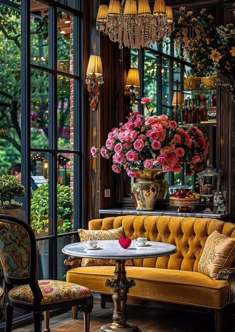 English Tea Room Interior, Victorian Cafe Interiors, French Cafe Aesthetic Interior, French Tea Room Interior, Paris Cafe Aesthetic Interior, Old Fashioned Cafe Interior, Victorian Cafe, Feminine Bar, Bloomsbury Hotel London