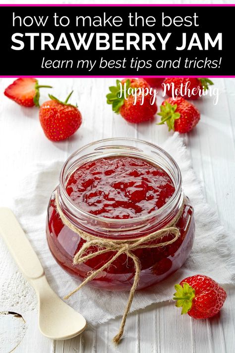 Strawberry Jam Recipe Without Pectin, Making Strawberry Jam, Easy Strawberry Jam, Strawberry Jam Recipe, Homemade Jams, Jam Recipes Homemade, Homemade Strawberry Jam, Homemade Jelly, Jam And Jelly