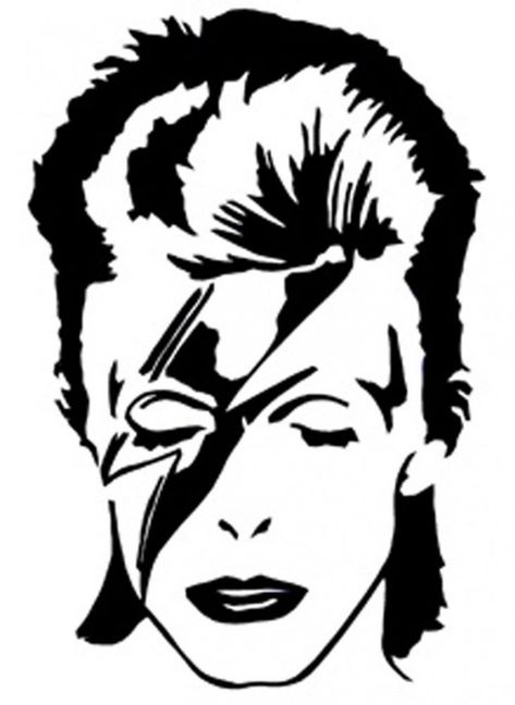 David Bowie David Bowie Stencil, Face Outline Tattoo, Bowie Blackstar, 3d Templates, Bowie Ziggy Stardust, Face Outline, David Bowie Ziggy Stardust, Outline Tattoo, Bowie Art