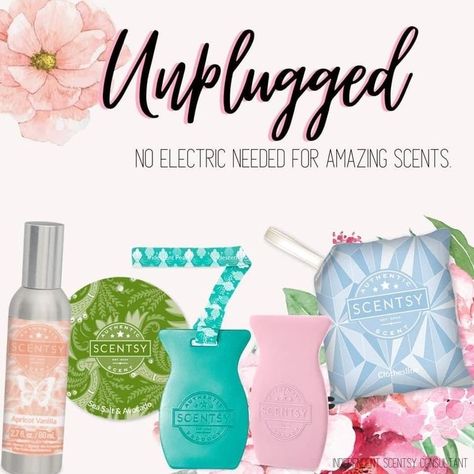 Scentsy Unplugged, Scentsy Oils, Scent Warmers, Scentsy Consultant Ideas, Scented Wax Warmer, Scentsy Business, Scentsy Party, Room Sprays, Scentsy Bars