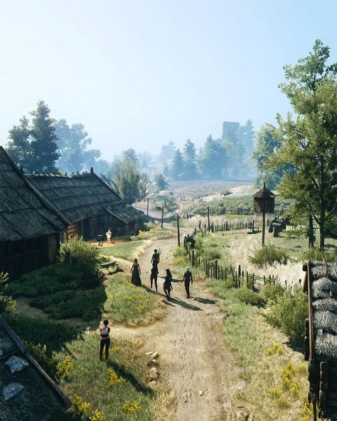 Fantasy Village, Medieval Aesthetic, Witcher 3 Wild Hunt, Medieval Houses, Witcher 3, Wild Hunt, Fantasy Story, The Witcher 3, Fantasy Setting