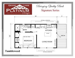 Tumbleweed — Grand Lake Platinum Cottages Island Deck, Hunting Cabins, Tumbleweed Tiny Homes, Custom Rv, Luxury Cottages, Side Porch, Luxury Cottage, Grand Lake, Rv Park