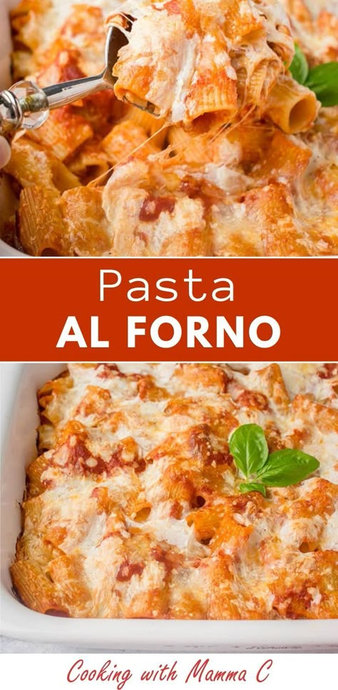 Pasta Forno, Baked Pasta Recipes Vegetarian, Baked Rigatoni Recipe, Rigatoni Pasta Recipes, Wood Fired Oven Recipes, Rigatoni Recipe, Meatless Pasta, Lasagna Recipe With Ricotta, Smoked Mozzarella