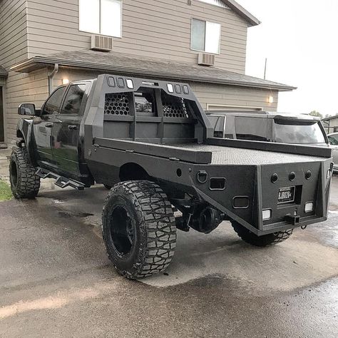 ✖️BRUISER BUILT✖️ on Instagram: “Lot’s of people have been suggesting that we do a Bruiser Built Truck Giveaway. Would you participate? We are thinking this could be a…” Black Pick Up Truck, Bronco Lifted, Pimped Cars, Headache Rack, Flatbed Truck Beds, Custom Flatbed, Obs Ford, Armored Semi Truck, Dodge Diesel