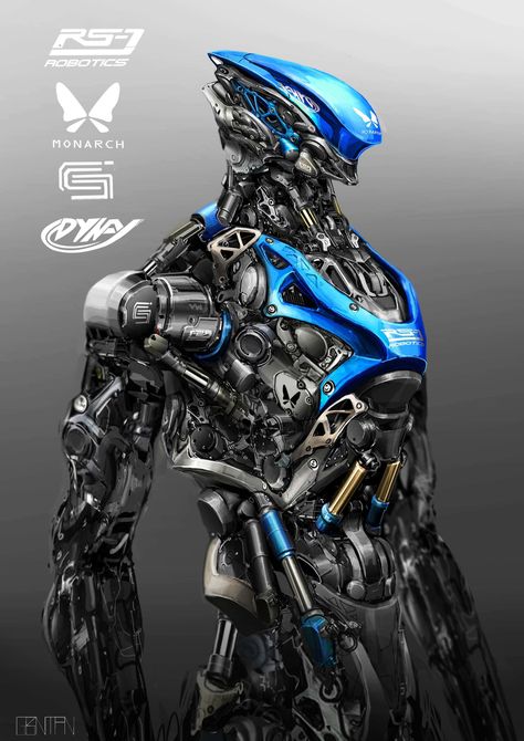 ArtStation - BLUE ROBOT, G=B n Blue Robot, Military Robot, Futuristic Robot, Futuristic Armour, Robot Concept, Arte Robot, 3d Modelle, Futuristic Art, A Robot