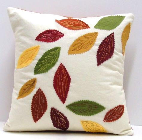 Cushion Embroidery, Pillows Decorative Diy, Pillow Crafts, Crochet Cushion Cover, Cushion Cover Designs, Bantal Sofa, Leaves Pillow, Sewing Pillows, Crochet Cushions