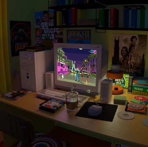 Gta Vice City, Retro Games Room, Grove Street, Vice City, Retro Gadgets, New Retro Wave, Retro Room, Time Games, Gaming Room Setup