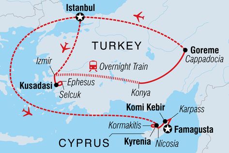 Map Of Turkey, Turkey Culture, Turkey Map, Group Adventure, Northern Cyprus, Classic Turkey, Greece Trip, Travel Turkey, Kusadasi