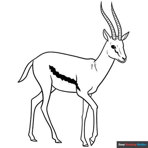 Free Gazelle Coloring Page for Kids Gazelle Drawing, Gazelle Sketch, Gazelle Running, Gazelle Animal, Gazelle Animal Aesthetic, Africa Animals Coloring Pages, Easy Animal Drawings, Easy Drawing Guides, Owl Coloring Pages