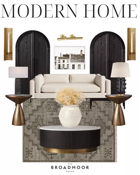 Hattie Cabinet, Broadmoor House, Hm Home, Modern Glam, Decor Home Living Room, Living Room Decor Apartment, Neutral Decor, Round Coffee Table, Living Room Inspiration