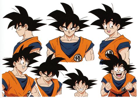 Goku face expressions Goku Reference, Character Design Dragon, Goku Characters, Goku Transformations, Goku Face, Dragonball Evolution, Black Dynamite, Super Broly, Dbz Manga