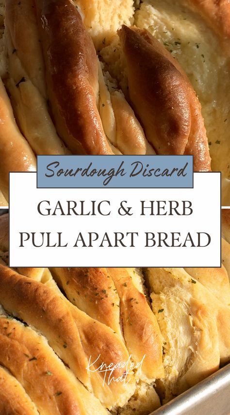 Discard Pull Apart Bread, Sourdough Discard Recipes Pull Apart Bread, Garlic Sourdough Pull Apart Bread, Sourdough Discard Garlic Focaccia, Garlic Bread Sourdough Discard, Discard Garlic Pull Apart Bread, Christmas Sourdough Discard Recipes, Pull Apart Sourdough Cheese Bread, Garlic Pull Apart Sourdough Bread