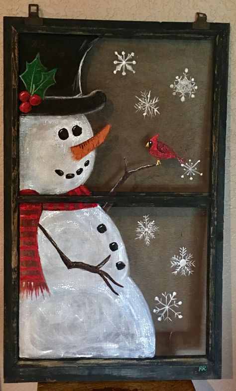 Painted Screens, Window Paintings, Painted Windows, Christmas Window Painting, Window Crafts, Christmas Crafts Ideas, Christmas Windows, Screen Painting, Christmas Window Decorations