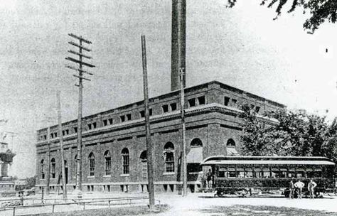 Black and white image showing a powerhouse building in 1901, and a trolley parked near it. Monroe Michigan, Michigan History, Monroe County, Michigan, Florida, History, The Originals, Quick Saves