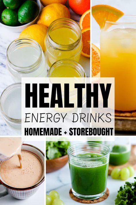 The BEST Health Energy Drinks! This useful guide includes both recipes and the best healthy energy drinks to buy. Perfect for a boost in the morning and also great for kids. Boost Energy Drink, Homemade Energy Drink, Healthy Morning Drinks, Energy Drink Recipe, Boost Metabolism Drink, Energy Breakfast, Natural Energy Drinks, Healthy Energy Drinks, Energy Smoothies