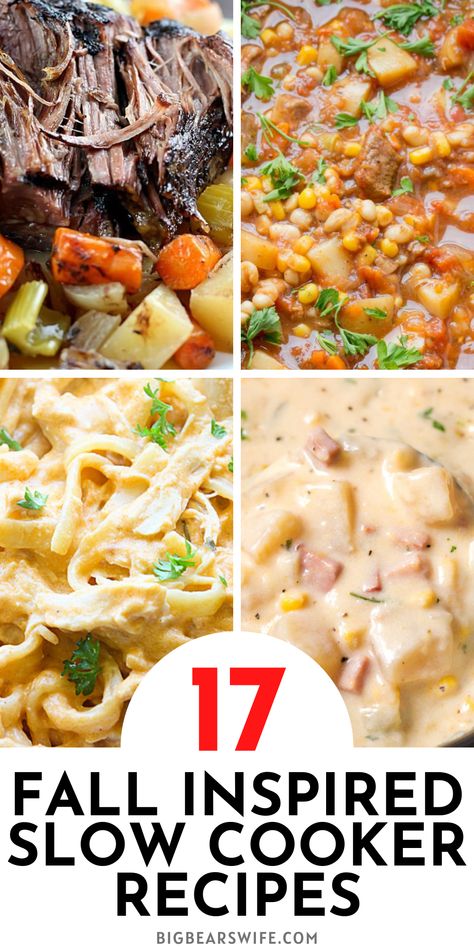 Are you in love with your slow cooker? If so, you're going to go crazy over these amazing Fall Inspired Slow Cooker Recipes! Not totally in love with your slow cooker? After you make these recipes you will be!! Slow Cooker Recipes Family, Fall Casserole Recipes, Fall Slow Cooker, Fall Slow Cooker Recipes, Chicken Main Dish Recipes, Fall Crockpot Recipes, Slow Cooker Casserole, Crock Pot Inspired Recipes, Slow Cooker Dinner Recipes