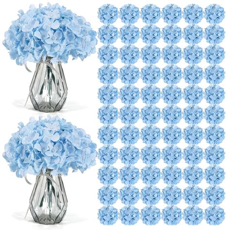 PRICES MAY VARY. 104 PCS Blue Hydrangea Flowers: This set contains 104 pcs blue hydrangea flower heads and 104 pcs stems - this ample quantity should suffice for your everyday needs or special events. Please note that the flower heads and stems are separate and require self-assembly Size & Material: Hydrangea head diameter is about 6 inches, height is about 3.6 inches, crafted from silk fabric and plastic. The individual stem measures around 8 inches in length, constructed from plastic with an i Hydrangea Birthday Decor, Light Blue And Silver Birthday Decorations, Simple Coastal Wedding Decor, May Wedding Decorations, Coastal Grandma Party Decor, Navy And Baby Blue Wedding, Clase Azul Theme Party, Blue Flowers Centerpiece, Baby Shower Centerpieces Boy