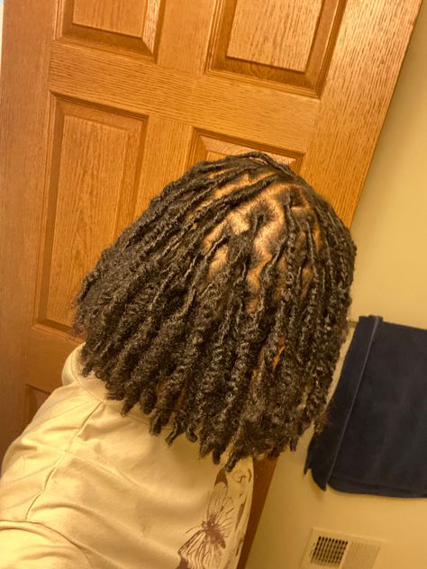 Two Strand Starter Locs Styles, 1 Month Locs, Starter Loc Sizes, Medium Sized Locs, Locs 4c Hair, Starter Locs Styles For Short Hair, 4c Natural Hairstyles Short, Dreadlocks Hair Care, Dreads Girl