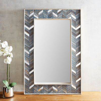 Blue Metro Chevron 32x48 Mirror Mirrors Vanity, Two Mirrors, Chevron Mirror, Wall Vanity, Hal Decor, Vanity Mirrors, Floor Mirrors, Business Furniture, Mirrors Wall