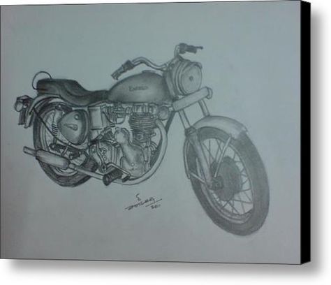 Indian Idol Canvas Print / Canvas Art By Jaiteg Singh Royal Enfield Sketch, Royal Enfield Drawing, Indian Idol, Royal Enfield Bullet, Art Pencils, Royal Enfield, Drawing Sketch, Pencil Sketch, Drawing Techniques