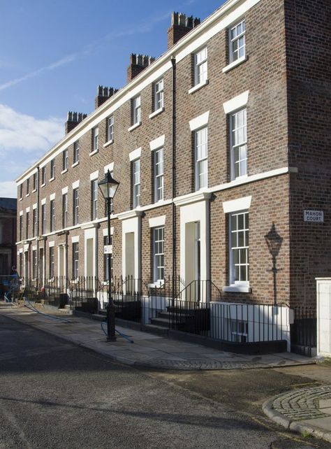 Place North West | Georgian terrace refurb completed in Canning St area Georgian Terrace House, Georgian Renovation, New Classical Architecture, London Brick, Georgian Terrace, English Architecture, Liverpool History, 2 Storey House Design, Classical House