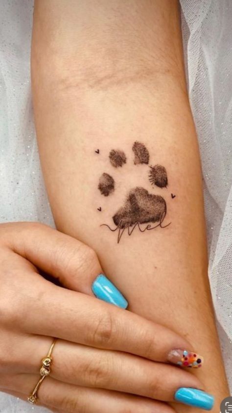 Dedication Tattoos, Nose Tattoo, Cat Paw Tattoos, Cat Tattoo Ideas, Floral Thigh Tattoos, Tribute Tattoos, Dog Paw Tattoo, Pawprint Tattoo, Dog Tattoo Ideas