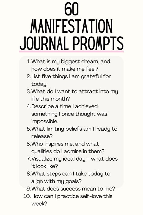 60 Manifestation Journal Prompts to Get What You Want — The Elevate Edit Manifestation Journal Prompts, Turn Your Dreams Into Reality, Morning Journal, Start Living Life, Success Meaning, Self Improvement Quotes, What Is Self, Books For Self Improvement, Writing About Yourself