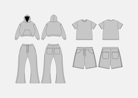 FREE Streetwear Vector Mockups Pack | Patreon Flare Pants Mockup, Shorts Template, Pants Mockup, Print Design Template, Streetwear Sweatpants, Mens Jogger Pants, White Flares, Baggy Sweatpants, Clothing Mockup