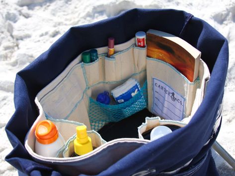 Beach bag insert . . .  this company also makes 3 other great beach totes, but I bet it's not that difficult to make Beach Totes, Bag Insert, The Anchor, Purse Organization, Beach Baby, Beach Time, Beach Accessories, Beach Tote, Beach Fun