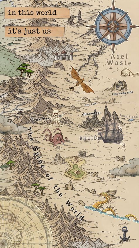 I rlly love maps #vintage #vibes #wallpaper #map #pirate #fantasy #quotes #art Tolkien Map, Real Treasure Maps, Cartography Art, Maps Aesthetic, Phoenix Artwork, Cartography Map, Fantasy Map Making, Pirate Treasure Maps, Fantasy Village