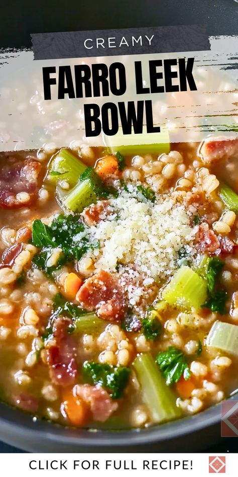 Enjoy a comforting meal with this easy one-pot farro and leek soup, tailored for meal prep. Ideal for those busy days, this dish offers a rich and flavorful broth filled with tender farro and savory leeks, all prepared in a single pot. It's a convenient and delicious option for fans of one-pot recipes. Save this pin to keep this easy and hearty meal idea at your fingertips. Creamy Farro, Meal Prepping For The Week, Easy Delicious Meals, Hearty Chili, One Pot Recipes, Leek Soup, Hearty Meal, Meal Prep For The Week, Meal Prepping