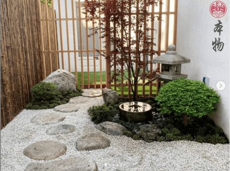 Zen Garden Landscape, Japanese Balcony, Japanese Landscaping, Japanese Garden Backyard, Zen Garden Ideas, Gardening Wallpaper, Modern Japanese Garden, Small Zen Garden, Easy Fence