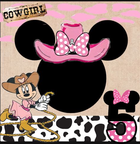 Minnie Mouse Rodeo Party, Minnie Mouse Cowgirl, Gigi 2, Birthday Minnie Mouse, Rodeo Party, Farm Themed Birthday Party, Birthday 5, Mouse Pictures, Mickey Mouse Pictures