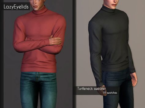 Half Zip Sweater Outfit, Zip Sweater Outfit, Sims Tops, Sims 4 Male Clothes, Sims 4 Cc Eyes, Male Sweaters, Alpha Cc, Sims Stories, Die Sims 4