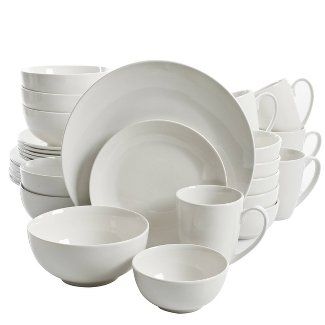 White Dinnerware Set, Casual Dinnerware, Ceramic Dinnerware Set, Stoneware Dinnerware Sets, White Dinnerware, White Bed, White Dishes, Stoneware Dinnerware, Kitchen Dinnerware