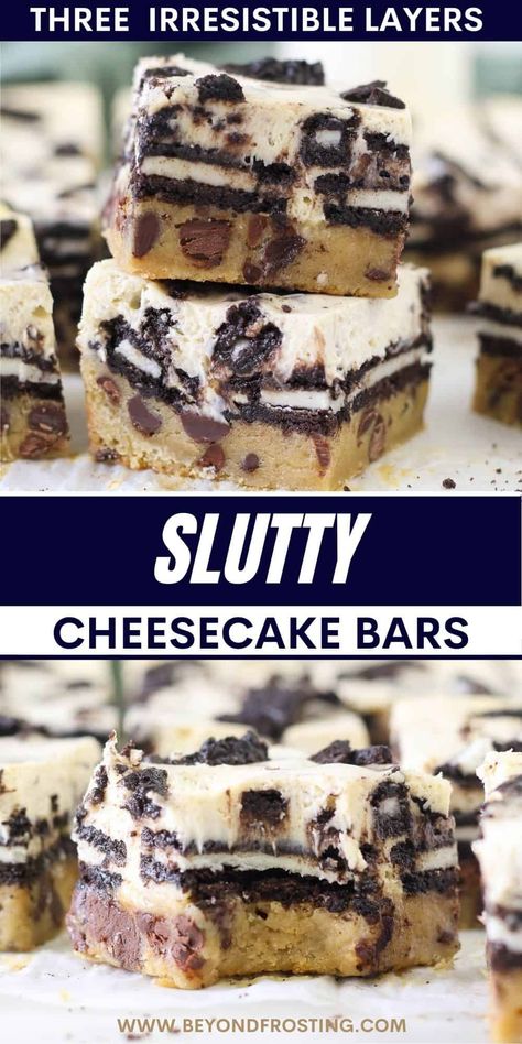 Oreo Cheesecake Bars, Chocolate Chip Cheesecake Bars, The Best Cheesecake, Desserts With Chocolate Chips, Chocolate Chip Cheesecake, Best Cheesecake, Cheesecake Desserts, Oreo Dessert, Easy Baking Recipes Desserts